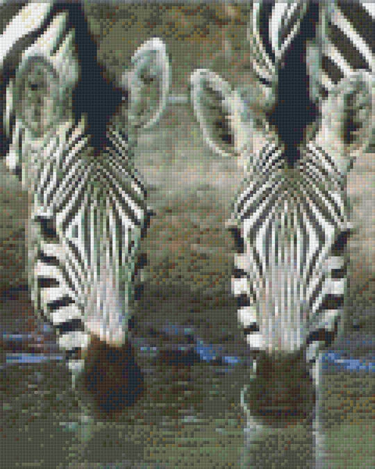 Zebras Drinking Nine [9] Baseplate PixelHobby Mini-mosaic Art Kit